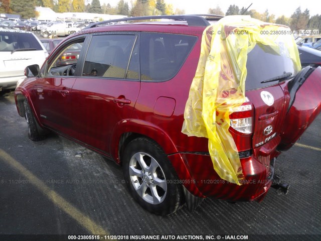 JTMBK31V29D003258 - 2009 TOYOTA RAV4 LIMITED RED photo 3