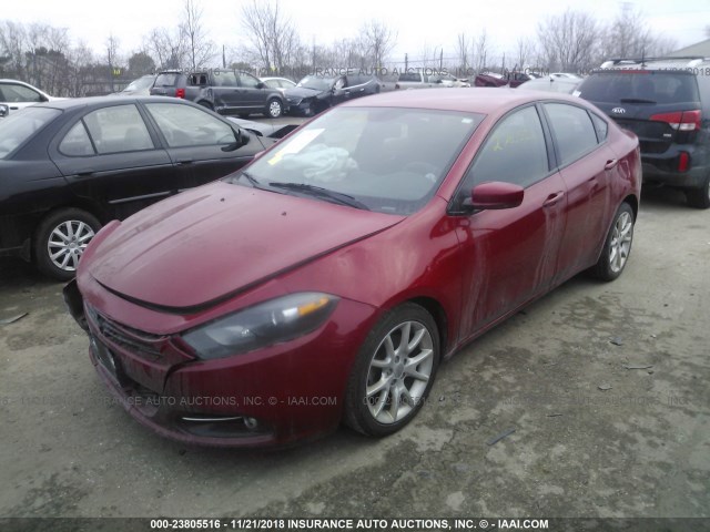 1C3CDFBA3DD288612 - 2013 DODGE DART SXT RED photo 2