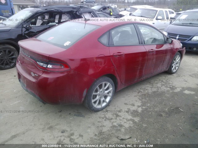 1C3CDFBA3DD288612 - 2013 DODGE DART SXT RED photo 4