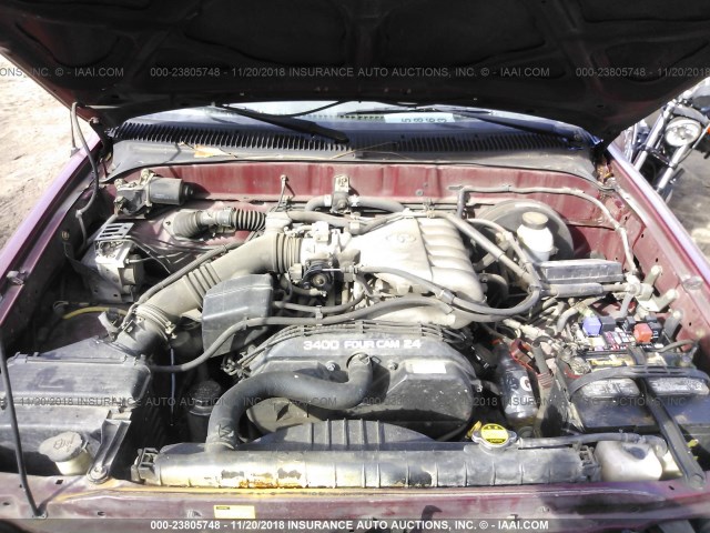 5TEGN92N74Z356710 - 2004 TOYOTA TACOMA DOUBLE CAB PRERUNNER RED photo 10