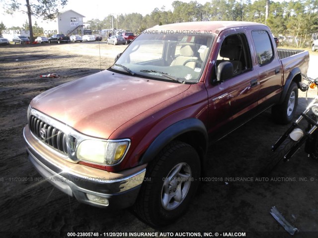 5TEGN92N74Z356710 - 2004 TOYOTA TACOMA DOUBLE CAB PRERUNNER RED photo 2