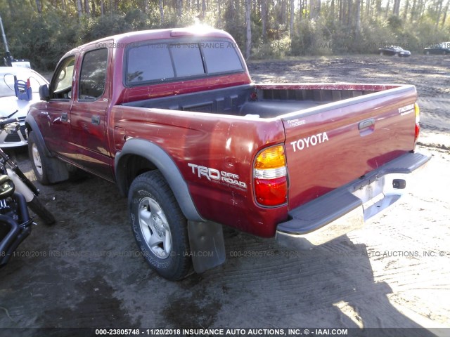 5TEGN92N74Z356710 - 2004 TOYOTA TACOMA DOUBLE CAB PRERUNNER RED photo 3