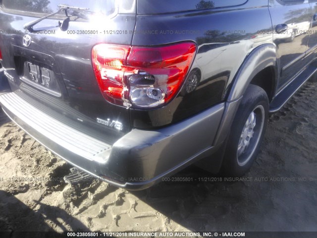 5TDZT34A739140633 - 2003 TOYOTA SEQUOIA SR5 BLACK photo 6