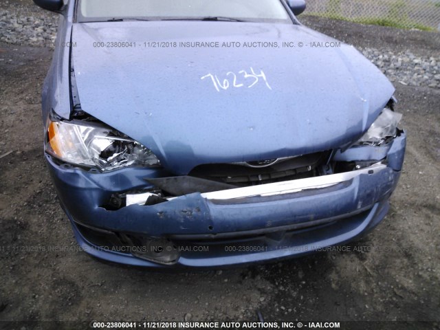 4S3BL616887200598 - 2008 SUBARU LEGACY 2.5I BLUE photo 6