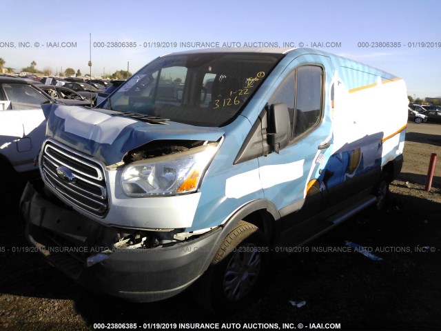 1FTYR1ZM0HKA69775 - 2017 FORD TRANSIT T-250 BLUE photo 2