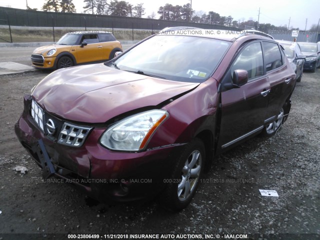 JN8AS5MV8BW281292 - 2011 NISSAN ROGUE S/SV/KROM RED photo 2