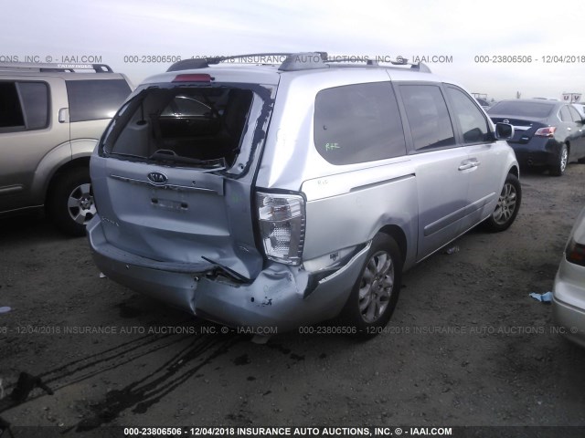 KNDMB233376164721 - 2007 KIA SEDONA EX/LX SILVER photo 4