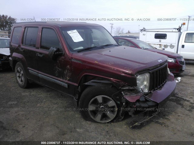 1J8GN28K08W106726 - 2008 JEEP LIBERTY SPORT RED photo 1