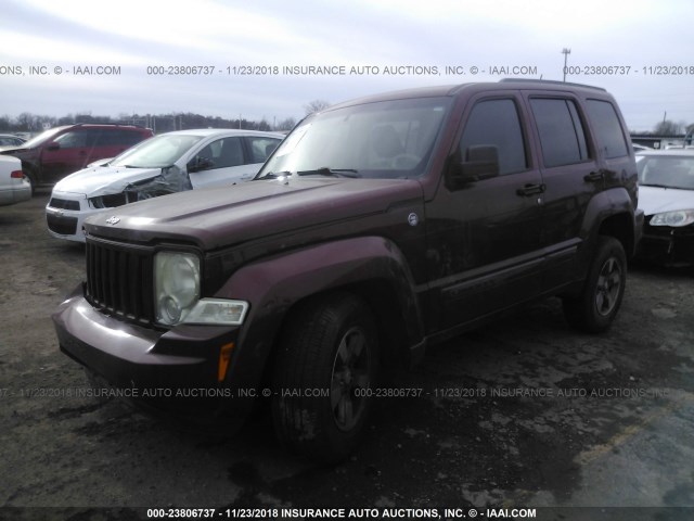 1J8GN28K08W106726 - 2008 JEEP LIBERTY SPORT RED photo 2