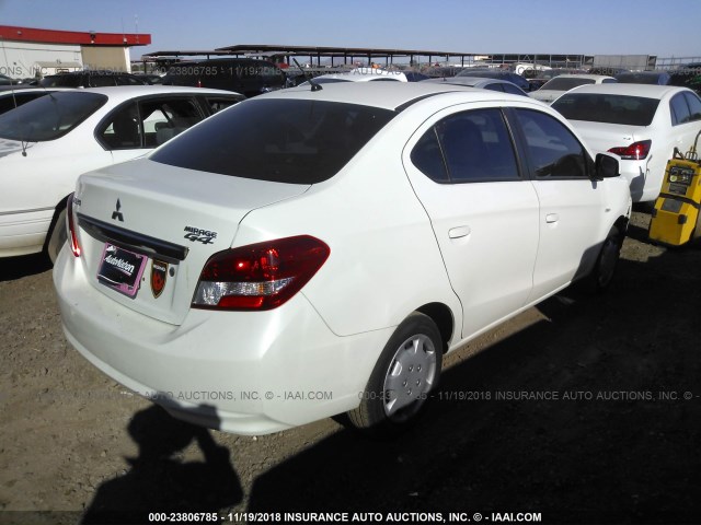 ML32F3FJ0HHF10716 - 2017 MITSUBISHI MIRAGE G4 ES WHITE photo 4