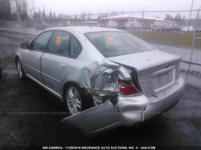 4S3BL626357226603 - 2005 SUBARU LEGACY 2.5I LIMITED SILVER photo 3