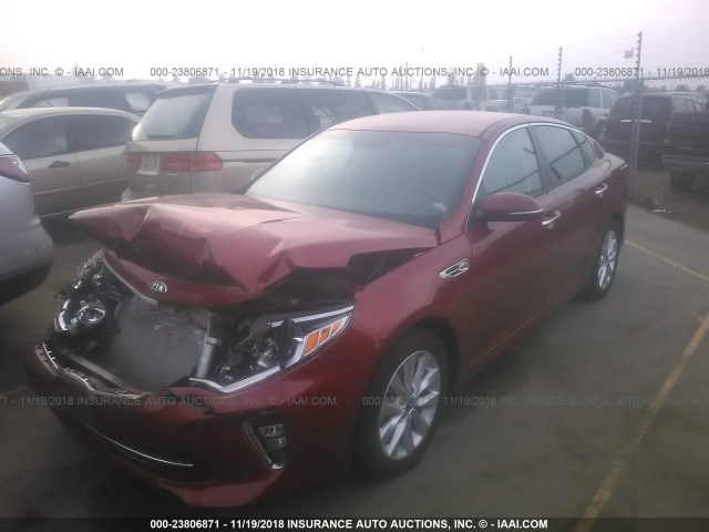 5XXGT4L37JG232923 - 2018 KIA OPTIMA LX/S RED photo 2