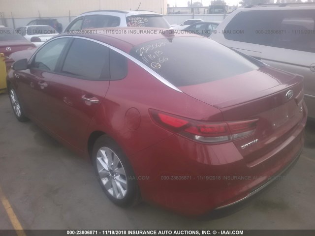 5XXGT4L37JG232923 - 2018 KIA OPTIMA LX/S RED photo 3