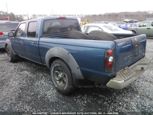 1N6ED29YX2C348661 - 2002 NISSAN FRONTIER CREW CAB XE/CREW CAB SE BLUE photo 3