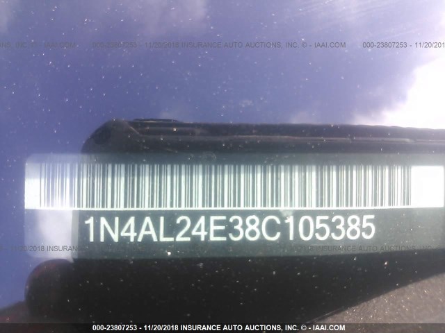 1N4AL24E38C105385 - 2008 NISSAN ALTIMA 2.5S BLACK photo 9