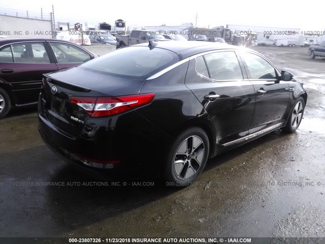 KNAGM4AD2D5061500 - 2013 KIA OPTIMA HYBRID BLACK photo 4