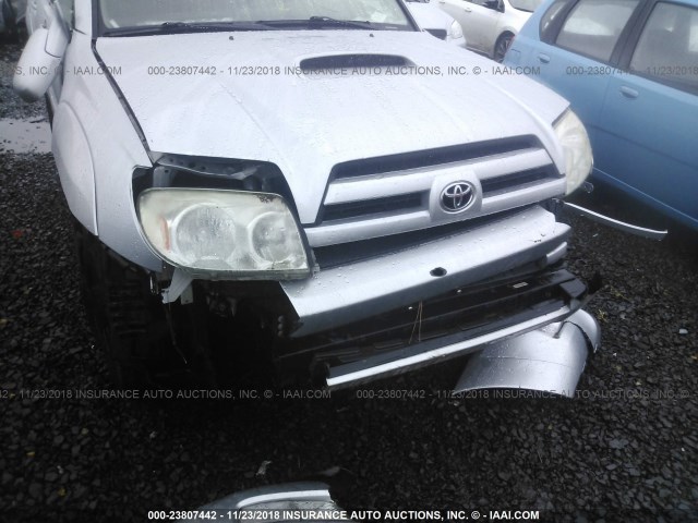 JTEBU14R248026100 - 2004 TOYOTA 4RUNNER SR5/SPORT SILVER photo 6