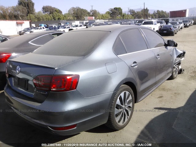 3VW637AJ5DM299163 - 2013 VOLKSWAGEN JETTA HYBRID GRAY photo 4