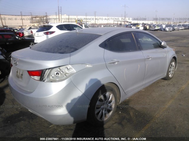 5NPDH4AE4BH012816 - 2011 HYUNDAI ELANTRA GLS/LIMITED SILVER photo 4