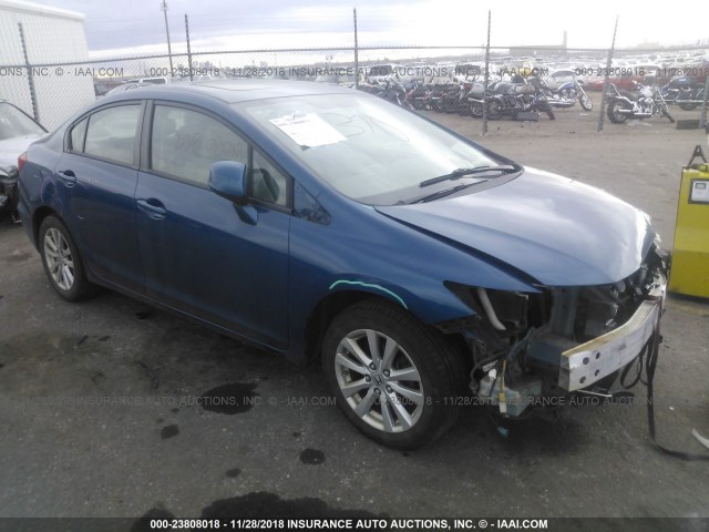 19XFB2F95CE017183 - 2012 HONDA CIVIC EXL BLUE photo 1