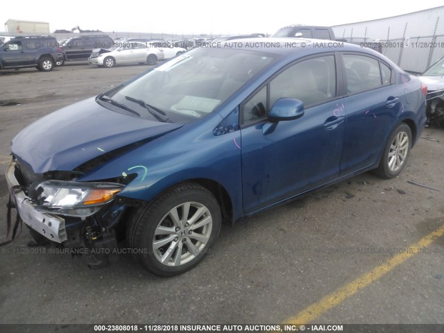 19XFB2F95CE017183 - 2012 HONDA CIVIC EXL BLUE photo 2