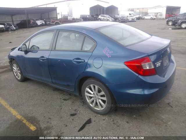 19XFB2F95CE017183 - 2012 HONDA CIVIC EXL BLUE photo 3