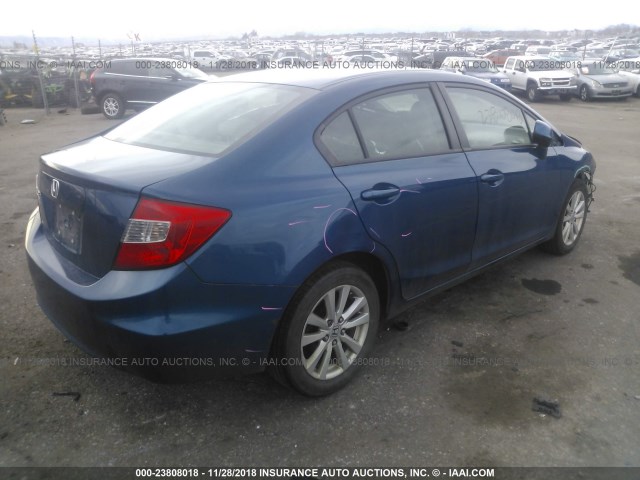 19XFB2F95CE017183 - 2012 HONDA CIVIC EXL BLUE photo 4