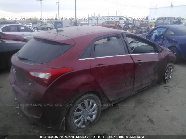 KMHD35LH3GU303876 - 2016 HYUNDAI ELANTRA GT RED photo 4