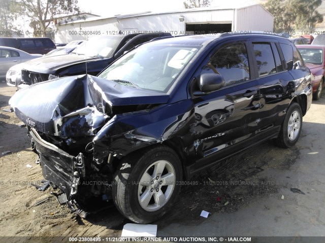 1C4NJCBA3ED552845 - 2014 JEEP COMPASS SPORT BLUE photo 2