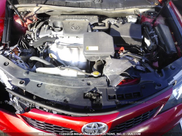 4T1BF1FK3CU578852 - 2012 TOYOTA CAMRY SE/LE/XLE 红色 照片 10