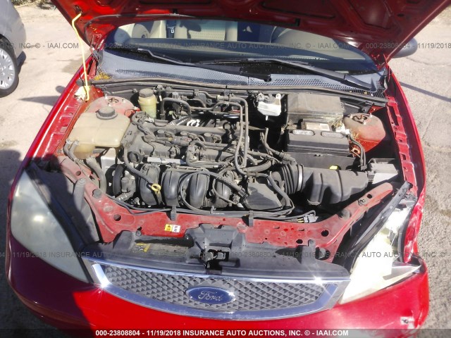 1FAFP34N86W129953 - 2006 FORD FOCUS ZX4 RED photo 10