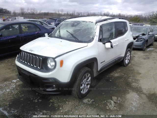 ZACCJBBB4JPG97026 - 2018 JEEP RENEGADE LATITUDE WHITE photo 2