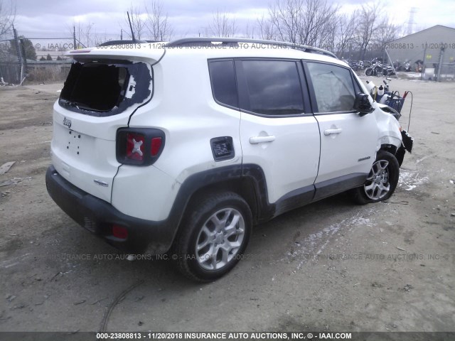 ZACCJBBB4JPG97026 - 2018 JEEP RENEGADE LATITUDE WHITE photo 4