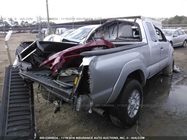 5TFTX4GN2DX022600 - 2013 TOYOTA TACOMA PRERUNNER ACCESS CAB SILVER photo 4