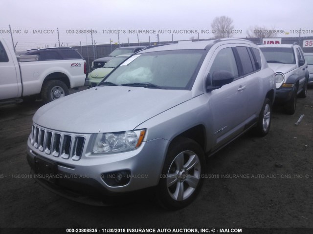 1J4NF1FB8BD270490 - 2011 JEEP COMPASS SPORT SILVER photo 2