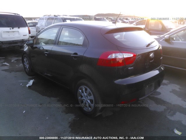 KNADN5A33E6340091 - 2014 KIA RIO EX BLACK photo 3