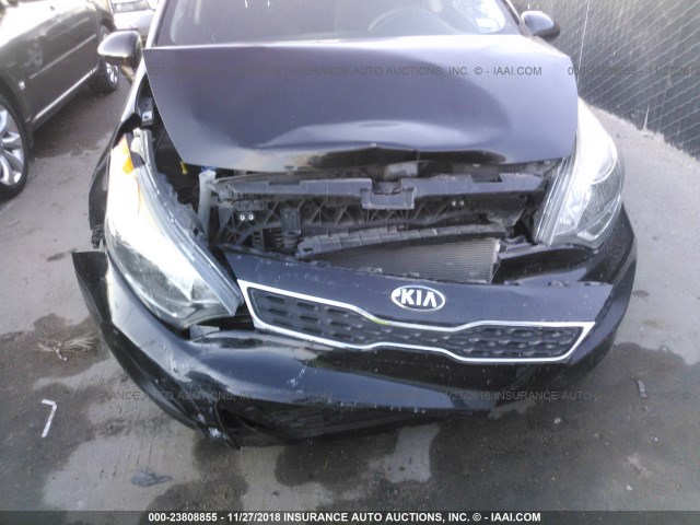 KNADN5A33E6340091 - 2014 KIA RIO EX BLACK photo 6