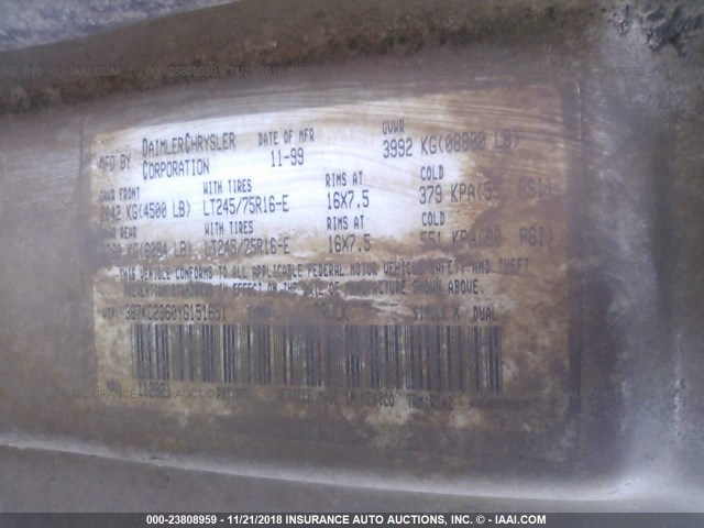 3B7KC2360YG151651 - 2000 DODGE RAM 2500 SILVER photo 9