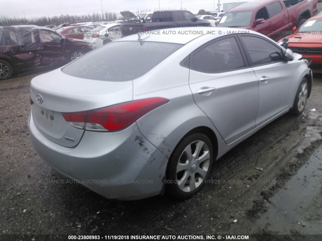 KMHDH4AE6DU559252 - 2013 HYUNDAI ELANTRA GLS/LIMITED SILVER photo 4