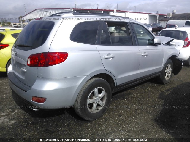 5NMSG13D17H108646 - 2007 HYUNDAI SANTA FE GLS SILVER photo 4