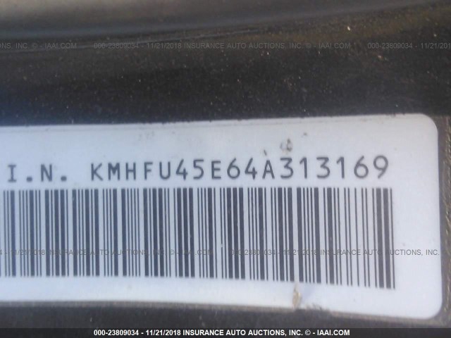 KMHFU45E64A313169 - 2004 HYUNDAI XG 350 BLACK photo 9