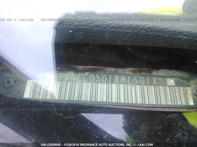 1GNEC03018R150142 - 2008 CHEVROLET TAHOE C1500 POLICE/SPCL SVC MAROON photo 9