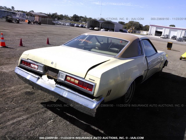 1D37U7B435406 - 1977 CHEVROLET MALIBU CLASSIC  YELLOW photo 4