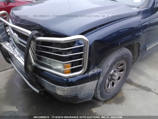 2GCEC13V661265108 - 2006 CHEVROLET SILVERADO C1500 BLUE photo 6