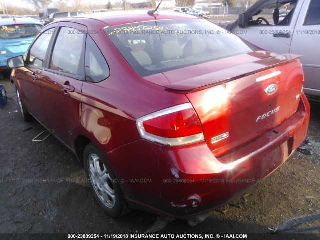 1FAHP36N19W242153 - 2009 FORD FOCUS SES RED photo 3