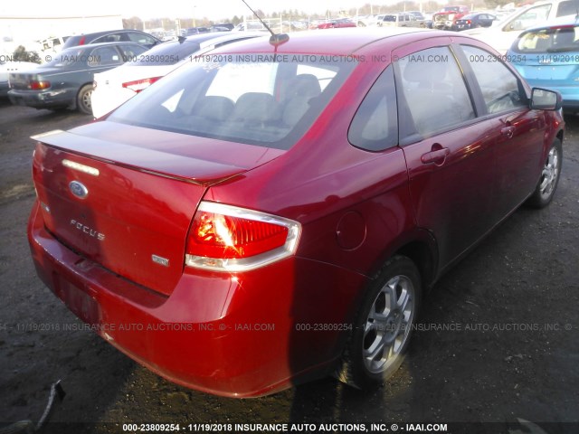 1FAHP36N19W242153 - 2009 FORD FOCUS SES RED photo 4