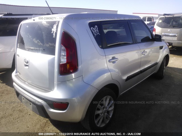 KNDJT2A69D7576032 - 2013 KIA SOUL +/!/SPORT SILVER photo 4