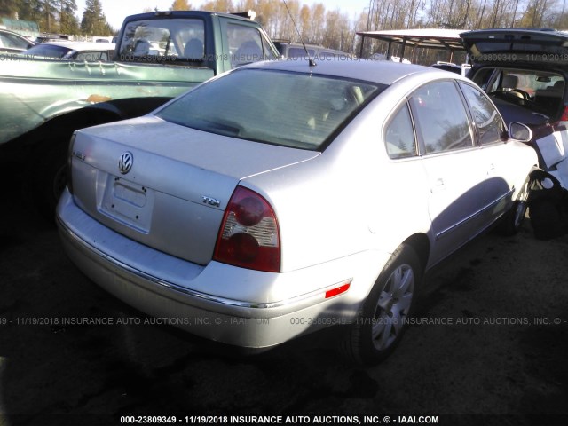 WVWAE63B75P035378 - 2005 VOLKSWAGEN PASSAT GLS TDI SILVER photo 4