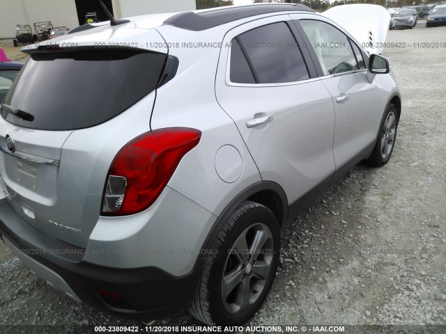 KL4CJBSB7EB724682 - 2014 BUICK ENCORE CONVENIENCE SILVER photo 4