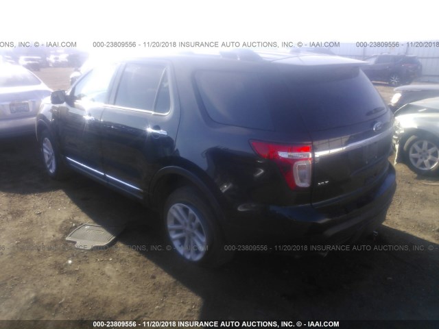 1FM5K8D81FGB43145 - 2015 FORD EXPLORER XLT BLACK photo 3